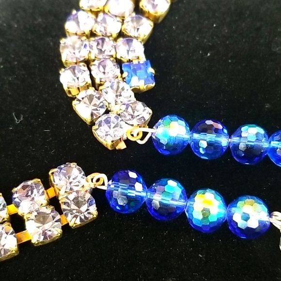 Repurposed Vintage Czech Glass Crystal Necklace - Picture 9 of 16